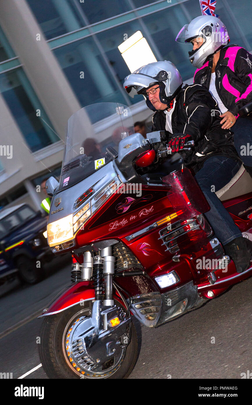 Honda Goldwing motorcycles at the Llandudno Light Parade, Llandudno