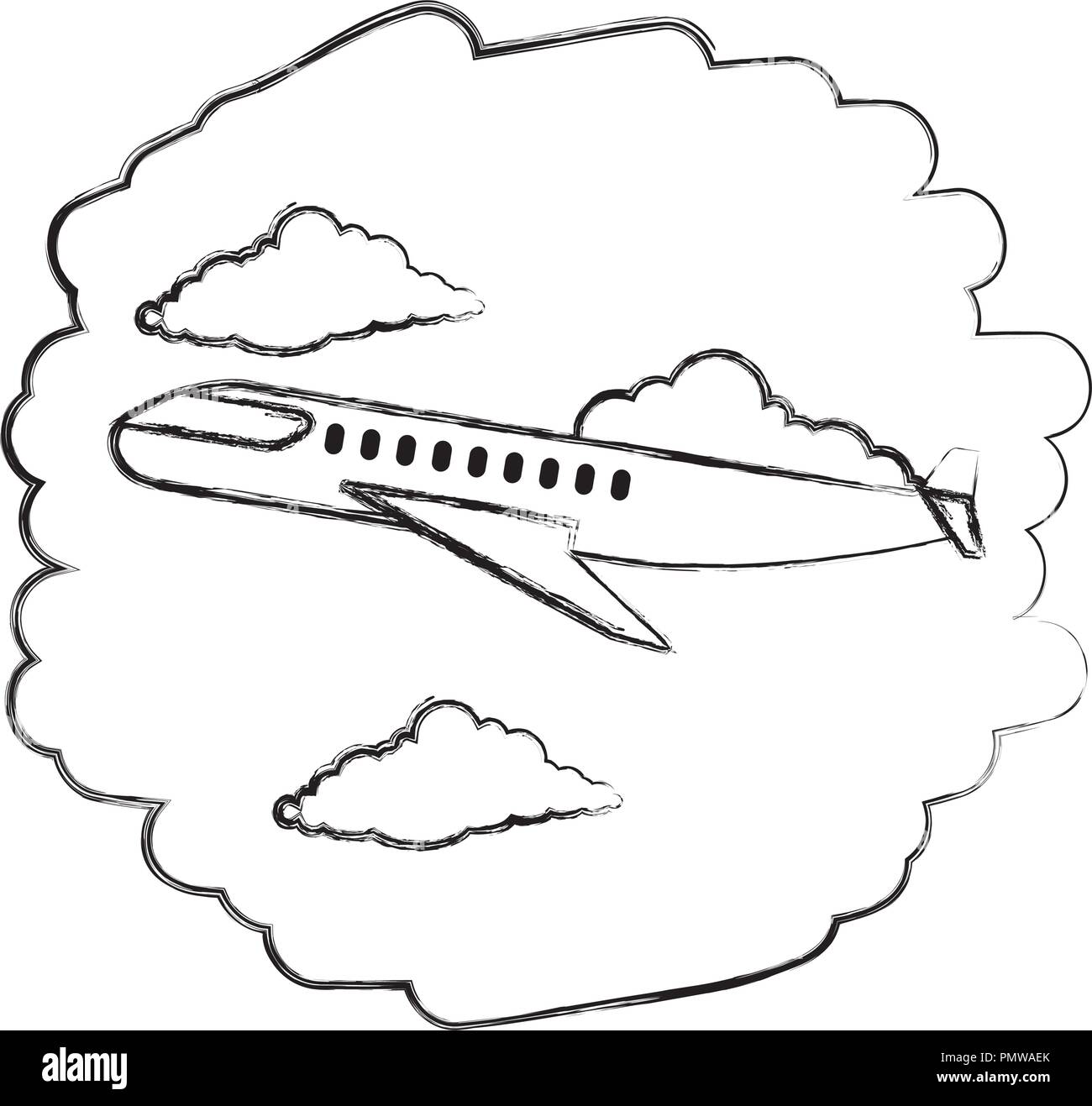 airplane flying on the sky Stock Vector