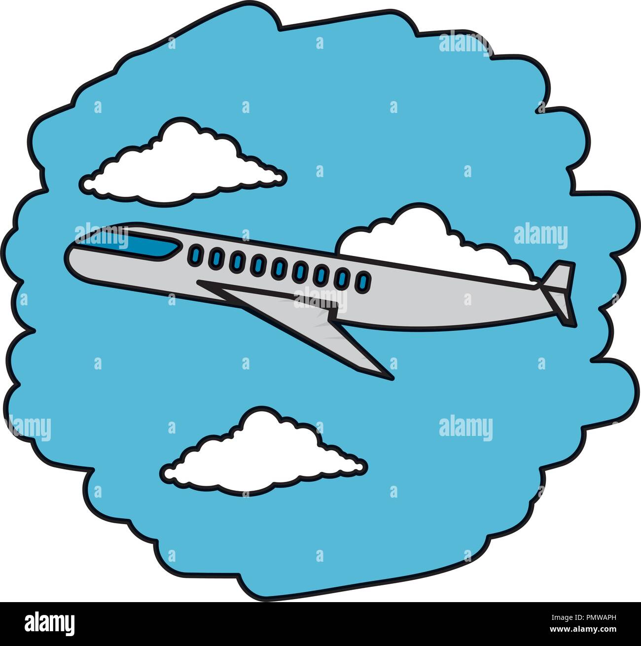 airplane flying on the sky Stock Vector Image & Art - Alamy