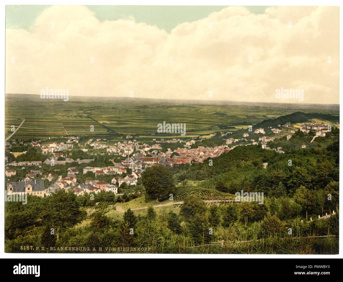 Blankenburg, from the Ziegenkopf, Hartz Mountains, Germany Stock Photo ...