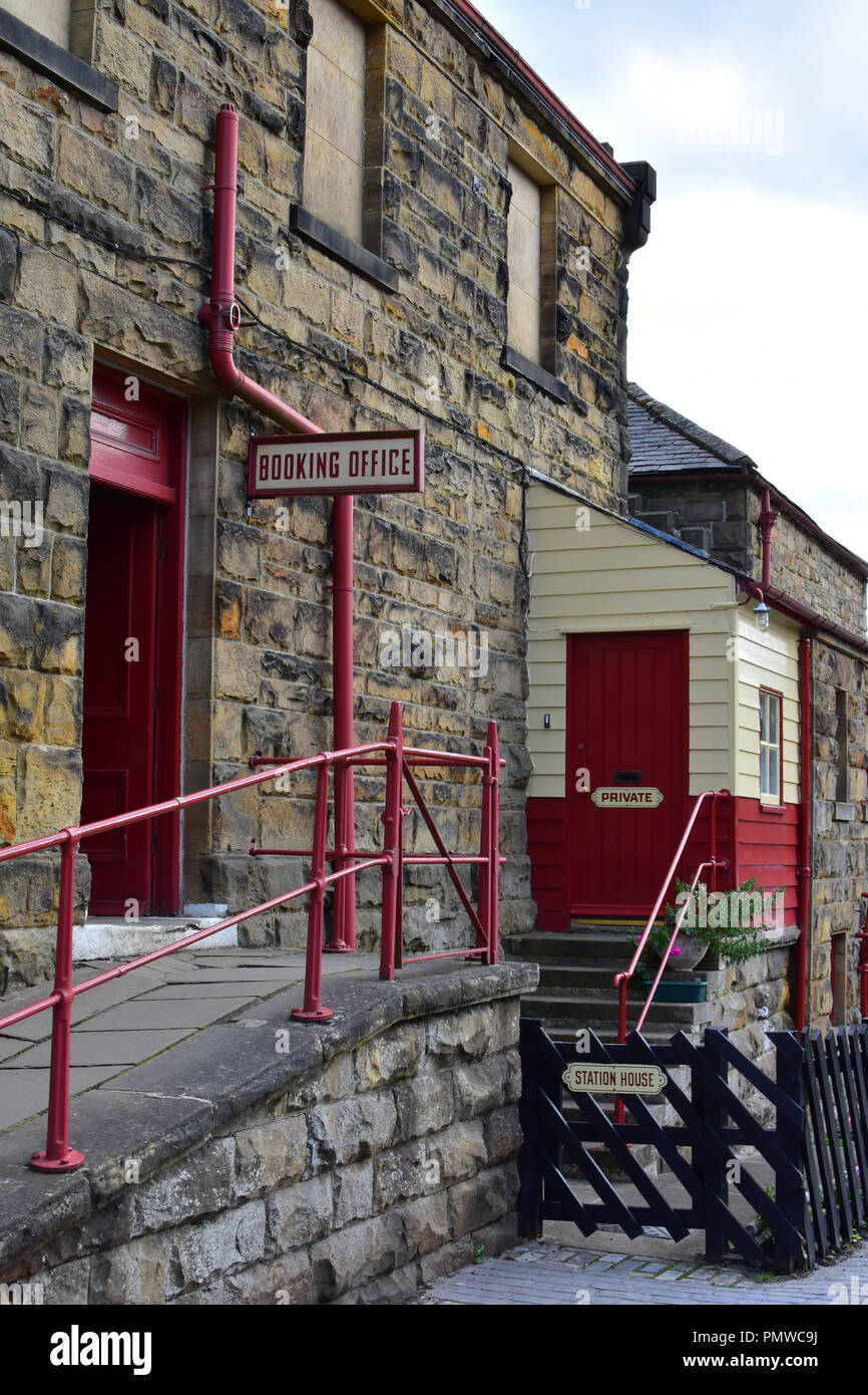 Booking office at Goathland Station on the North Yorkshire Moors railway UK Stock Photo