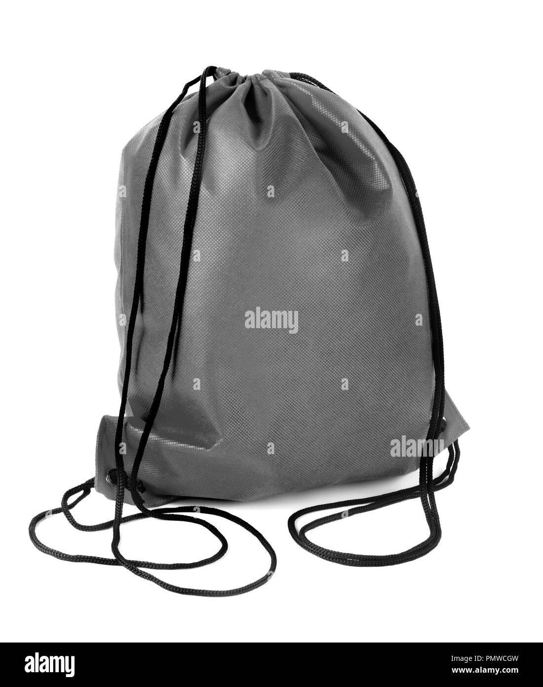 drawstring pack isolated on white background Stock Photo