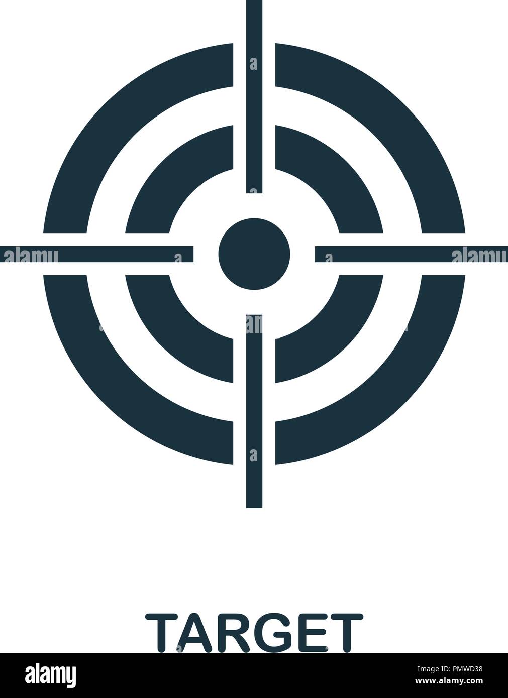 Target icon. Monochrome style design from business collection. UI ...