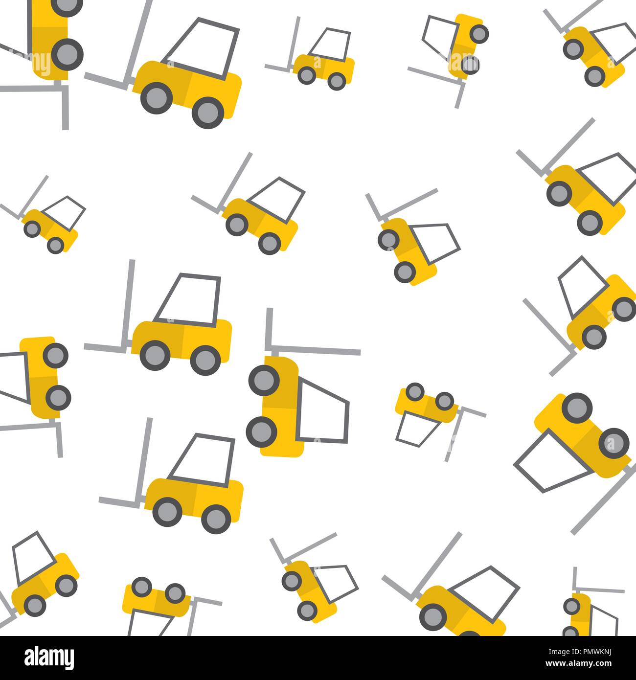 forklift vehicles pattern background Stock Vector