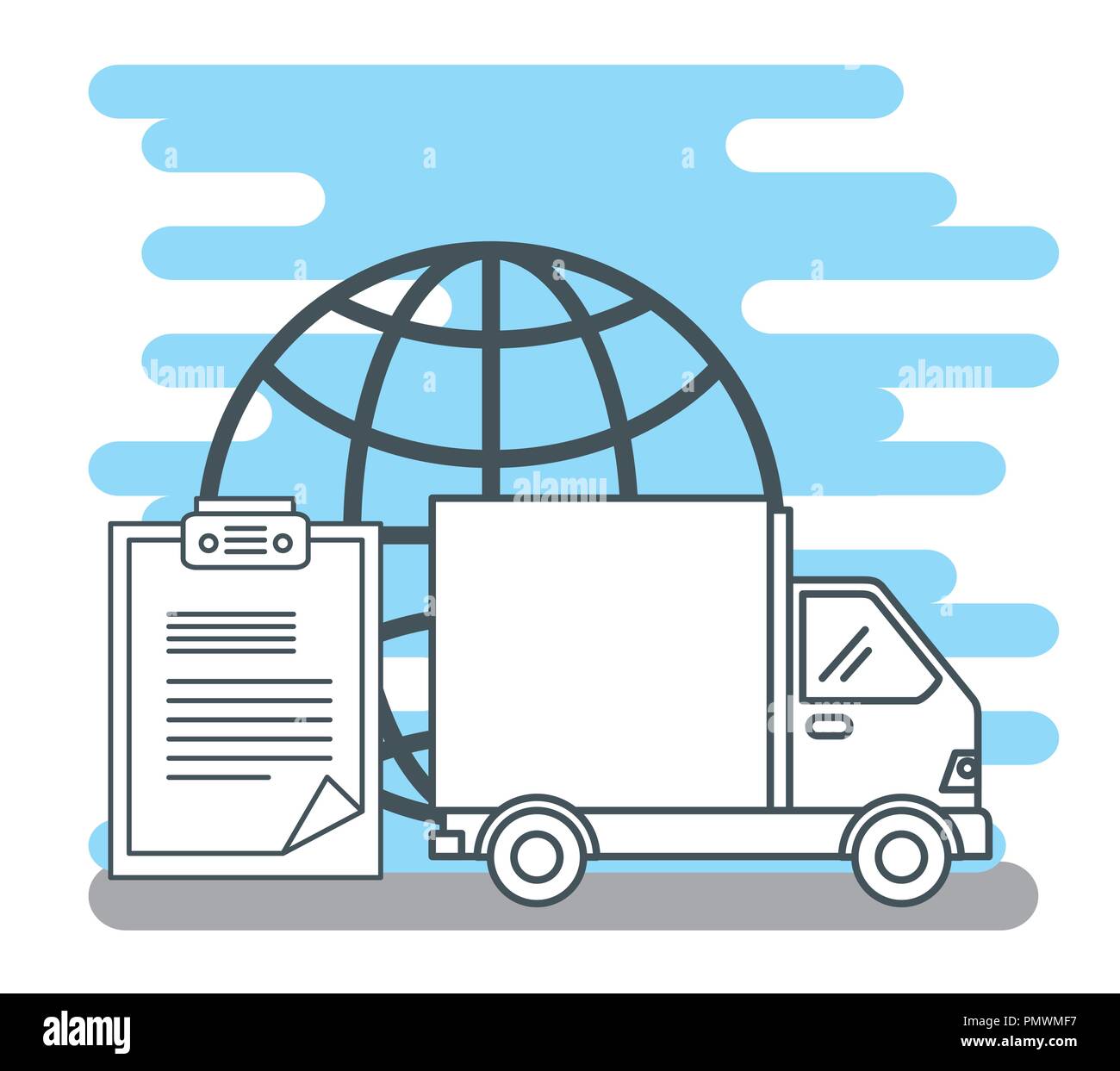 logistic services set icons Stock Vector