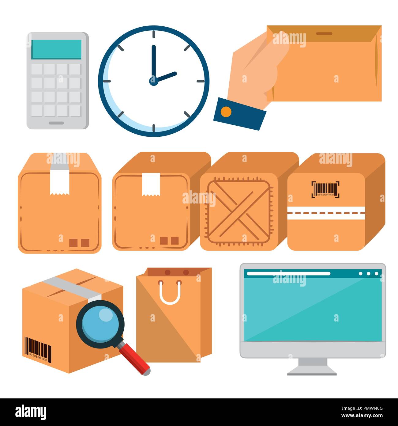 logistic services set icons Stock Vector Image & Art - Alamy