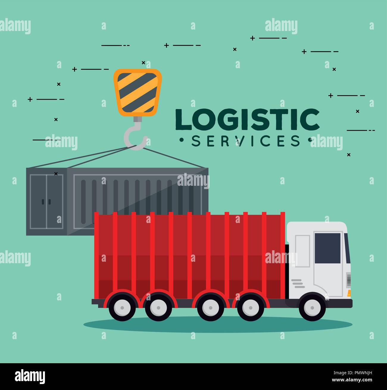 Logistic Services With Truck Stock Vector Image Art Alamy