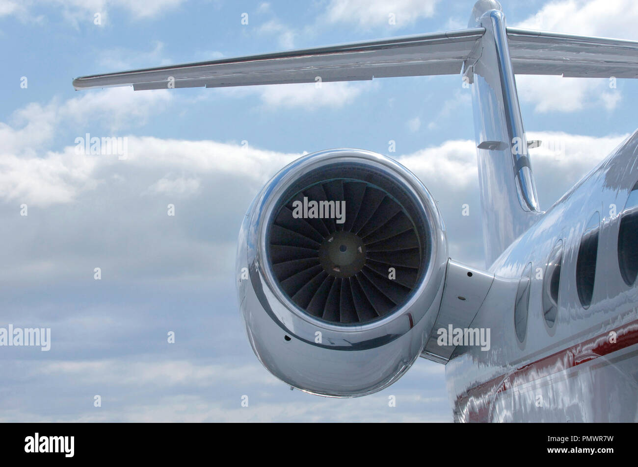 Switzerland: A B-787 privat jet engine at Zürich Airport Stock Photo