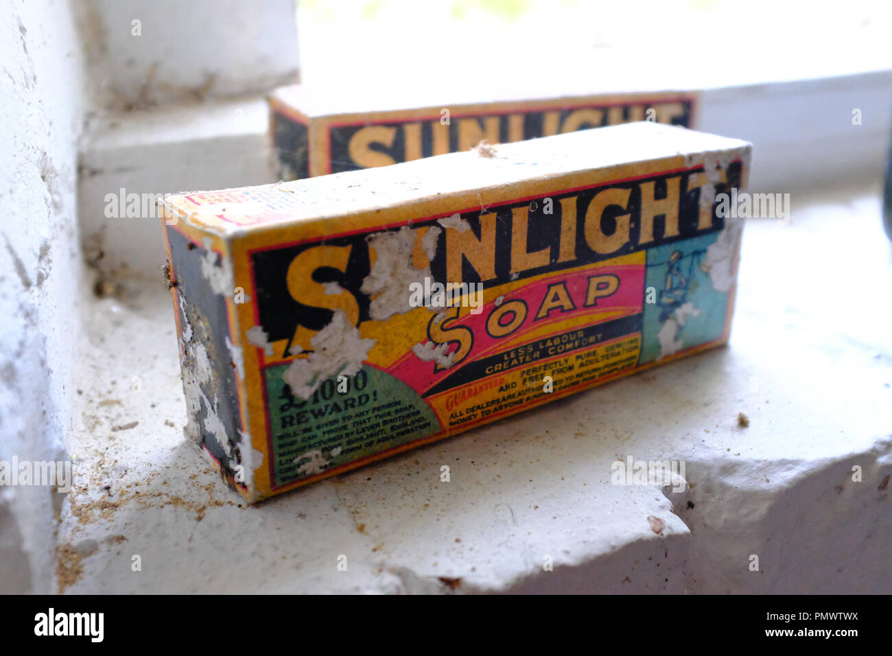 Sunlight soap in the Wash house at Ryedale Folk Museum, Hutton le Hole, Yorkshire, UK Stock Photo