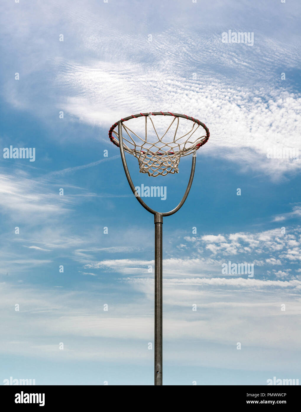 The basket of netball seen in the sky. Stock Photo