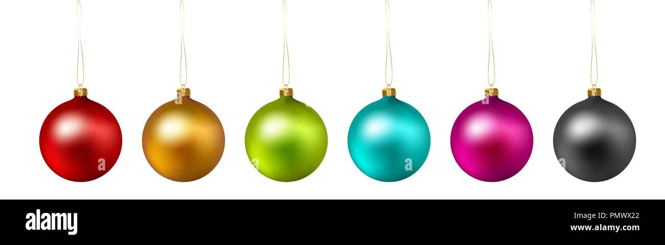 Set of color Christmas ball on white background. Vector Stock Vector ...