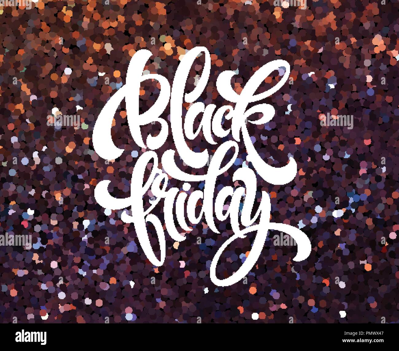 Black Friday banner vector template with glitter effect Stock Vector