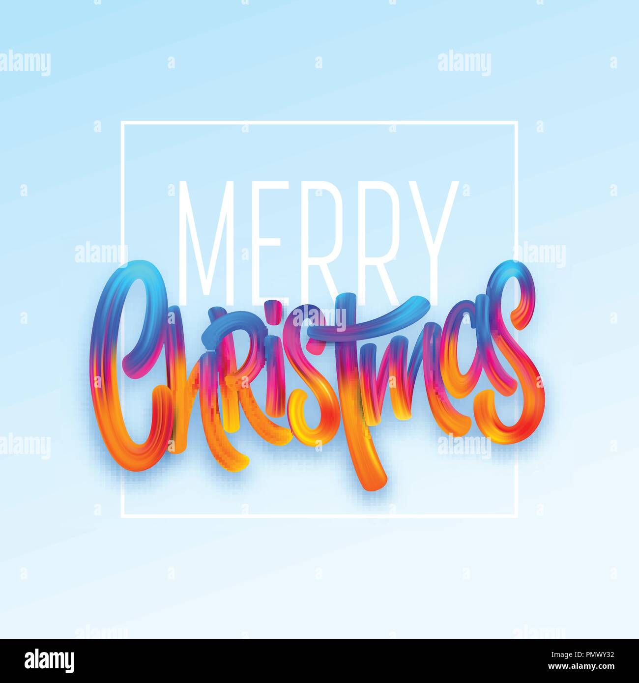 Merry Christmas greeting card vector template Stock Vector
