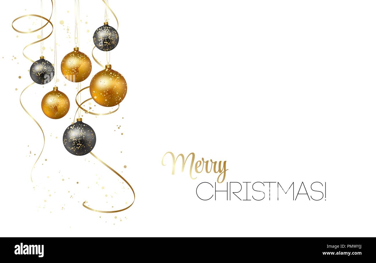 Christmas background with gold baubles and serpentine Stock Vector ...