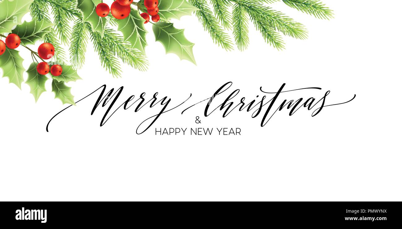 Merry Christmas and Happy New Year banner design Stock Vector Image ...