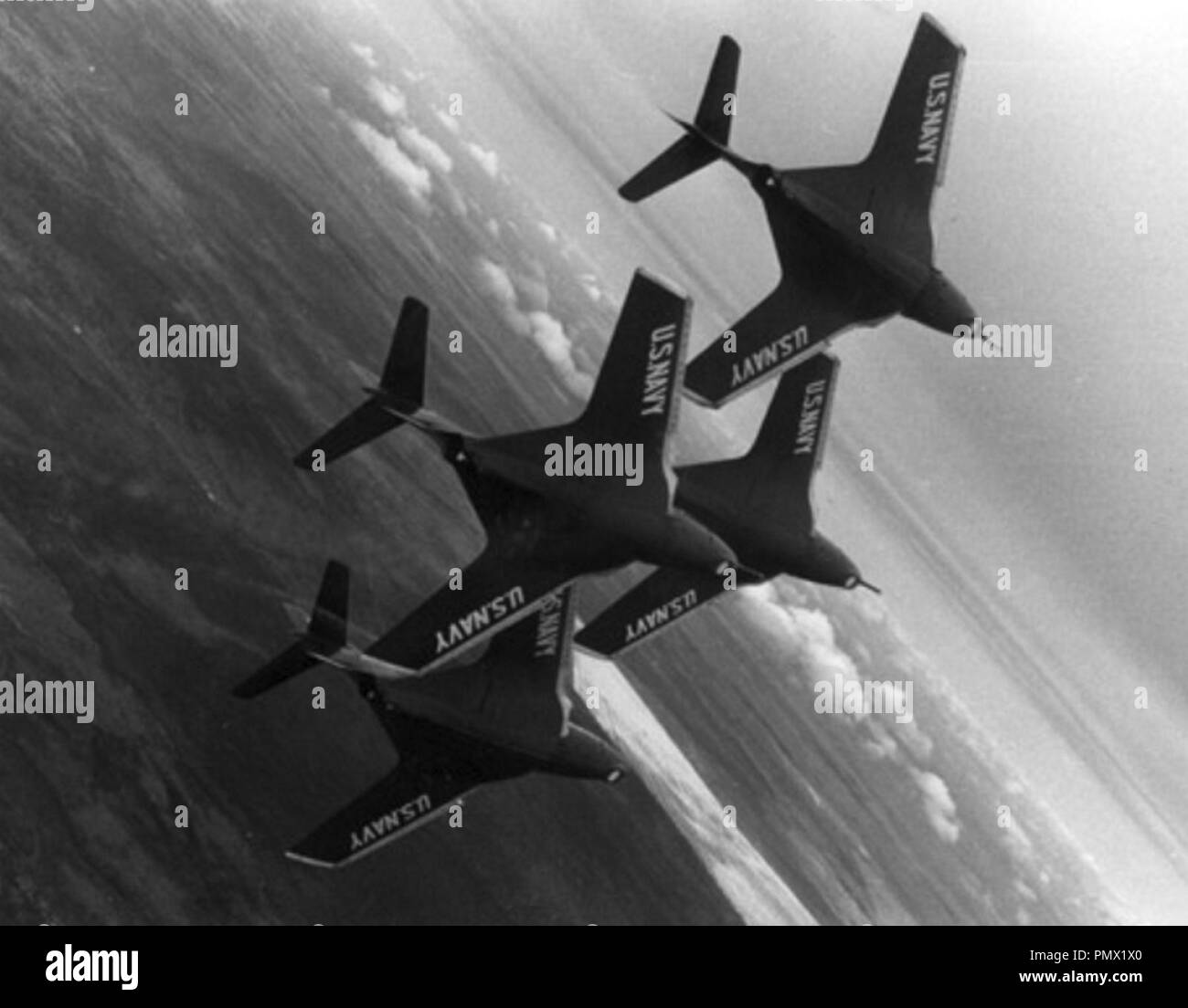 Blue Angels F9f 8 Cougars In Formation In 1956 Stock Photo Alamy Blue Angels F9f 8 Cougars In Formation In 1956 Stock Photo Alamy