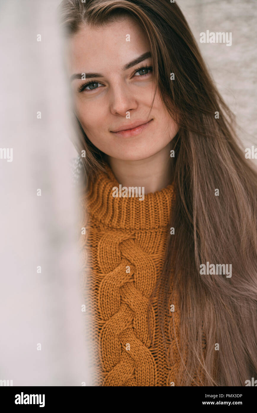 Portrait smiling young woman Stock Photo