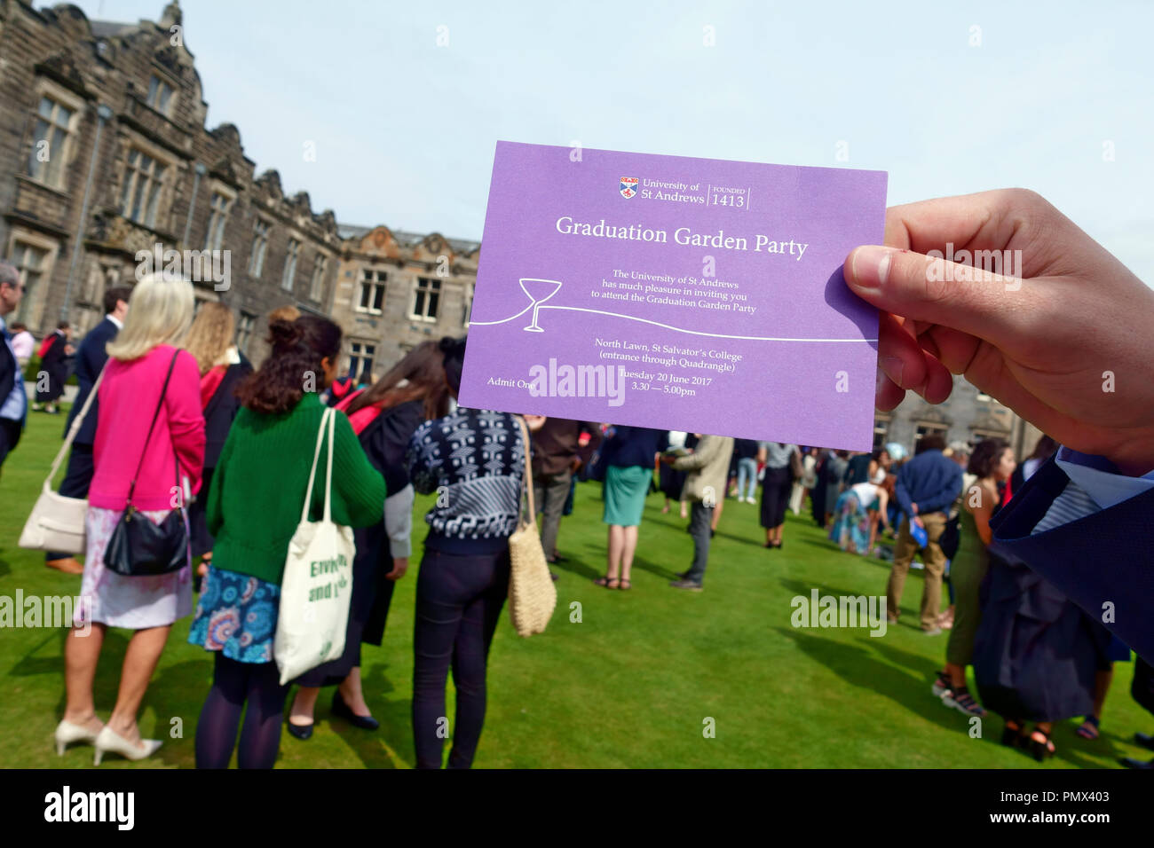 University of St. Andrews invitation to the graduate garden party Stock Photo