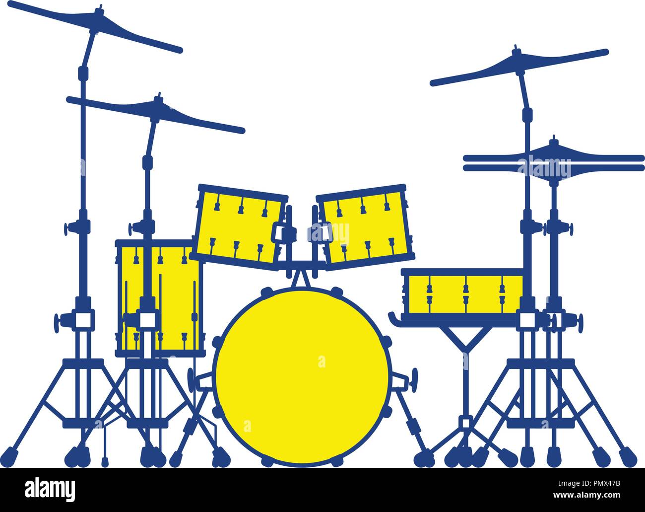 Drum set icon. Thin line design. Vector illustration Stock Vector Image ...