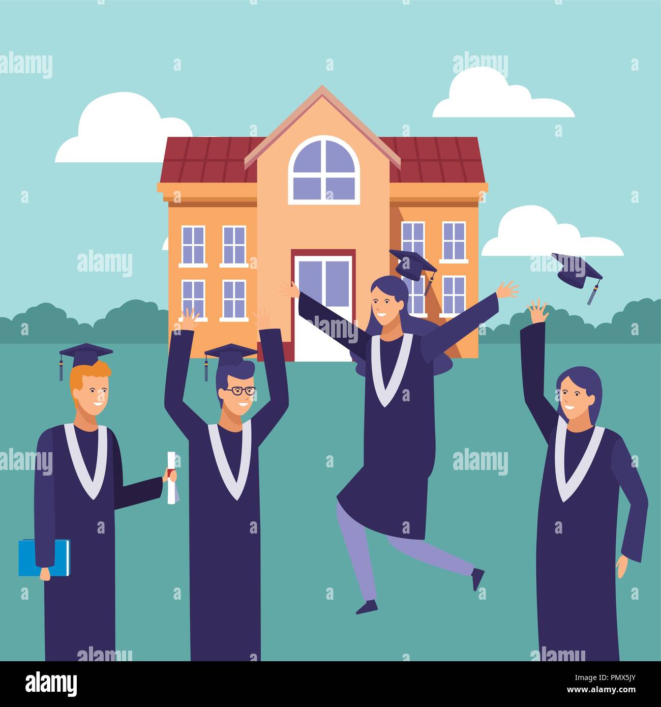Students graduation celebration Stock Vector Image & Art - Alamy