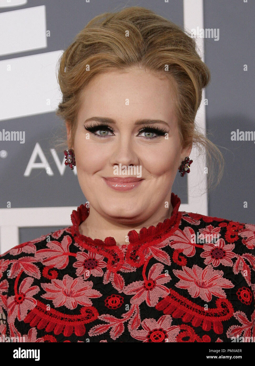 Adele at the 55th Annual Grammy Awards held at the Staples Center in Los Angeles, CA.The event took place on Sunday, February 10, 2013. Photo by PRPP / PictureLux  File Reference # 31836 005PRPP  For Editorial Use Only -  All Rights Reserved Stock Photo