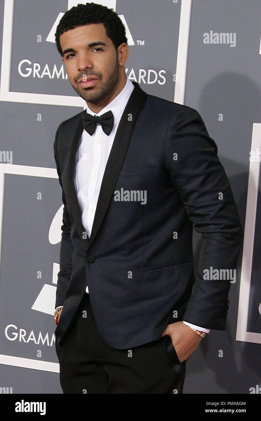 Drake at the 55th Annual Grammy Awards held at the Staples Center in Los Angeles, CA.The event took place on Sunday, February 10, 2013. Photo by PRPP / PictureLux  File Reference # 31836 053PRPP  For Editorial Use Only -  All Rights Reserved Stock Photo