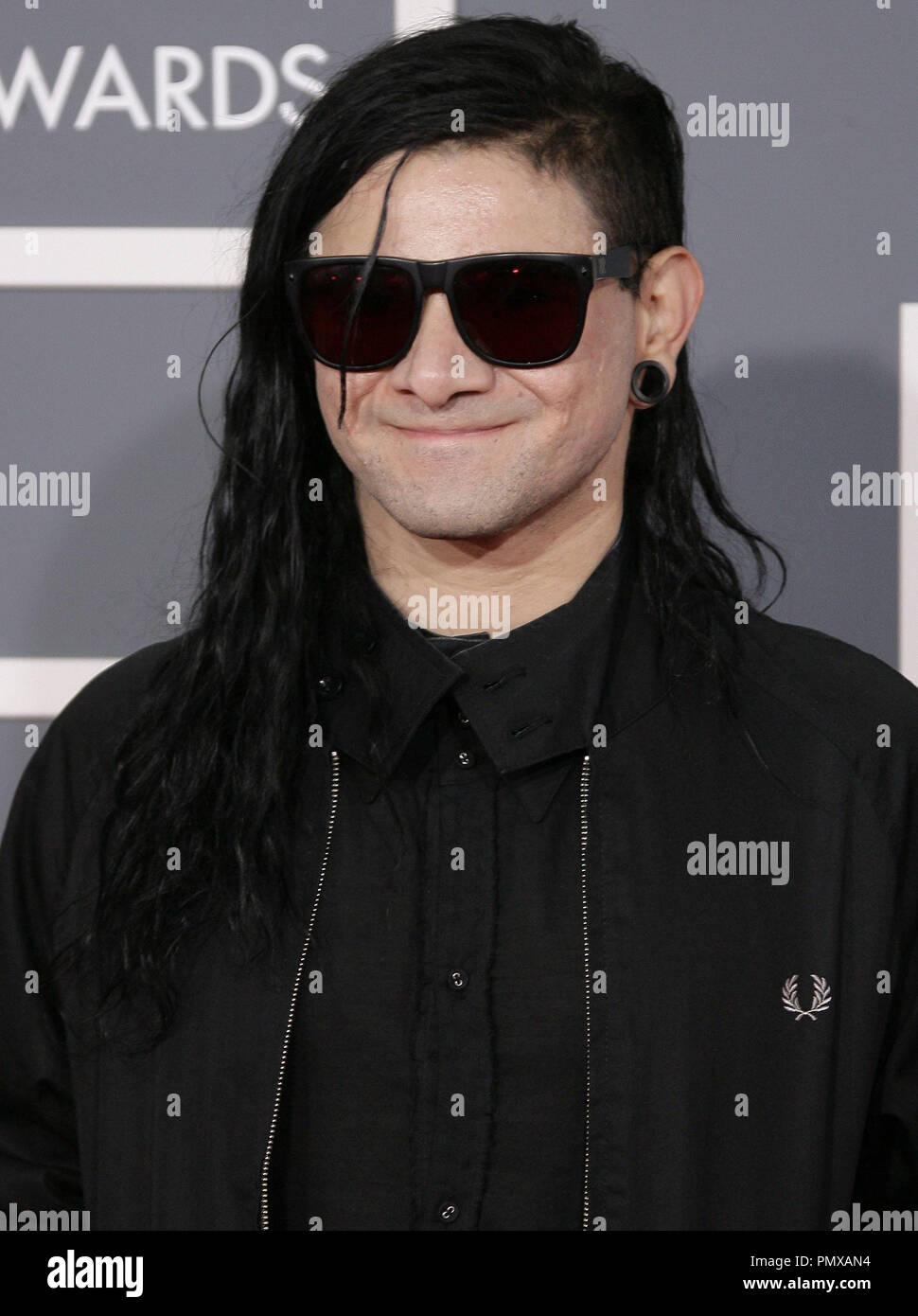 Skrillex at the 55th Annual Grammy Awards held at the Staples Center in Los Angeles, CA.The event took place on Sunday, February 10, 2013. Photo by PRPP / PictureLux  File Reference # 31836 158PRPP  For Editorial Use Only -  All Rights Reserved Stock Photo