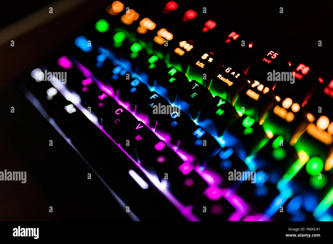 Back light computer gaming keyboard with versatile color schemes Stock  Photo - Alamy