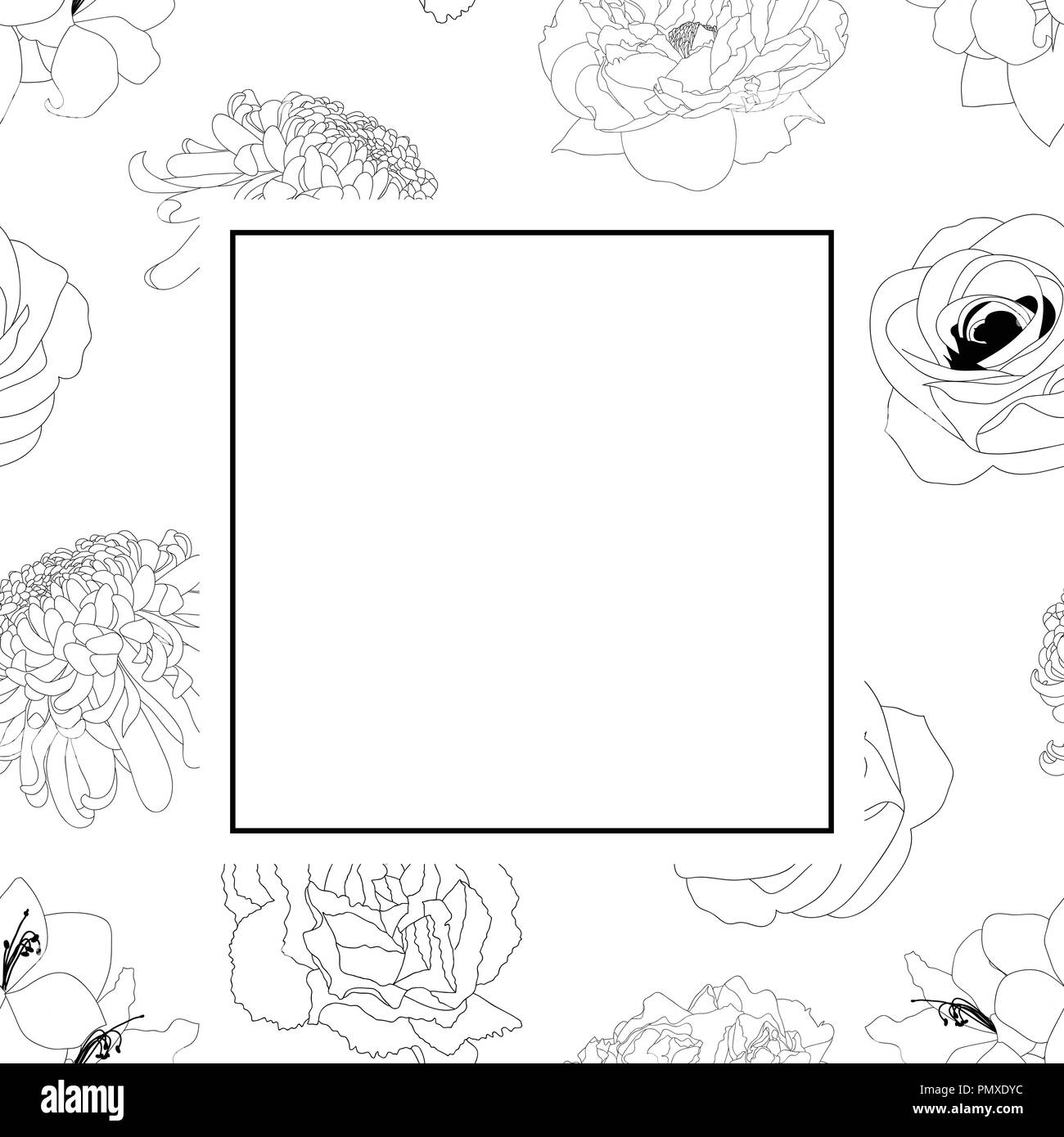 Rose Chrysanthemum Carnation Peony And Amaryllis Flower Banner