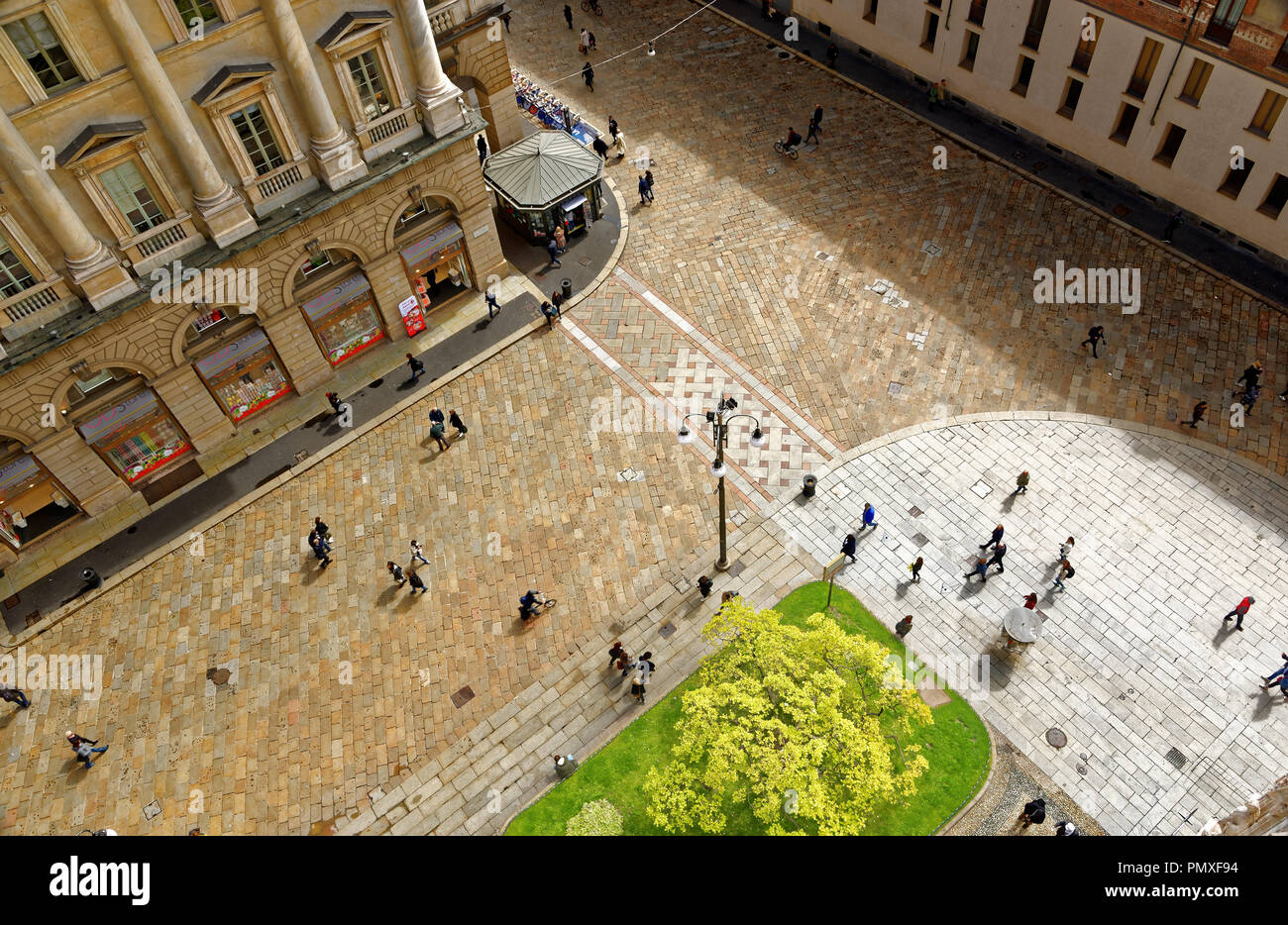 A view from Milan Cathedral in spring, April Stock Photo