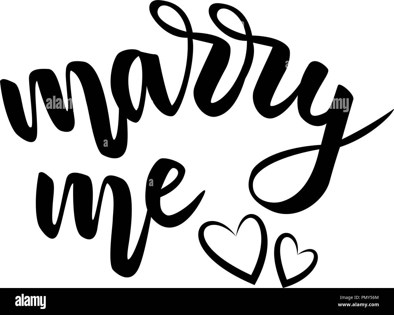 lettering marry me on white Stock Vector Image & Art Alamy