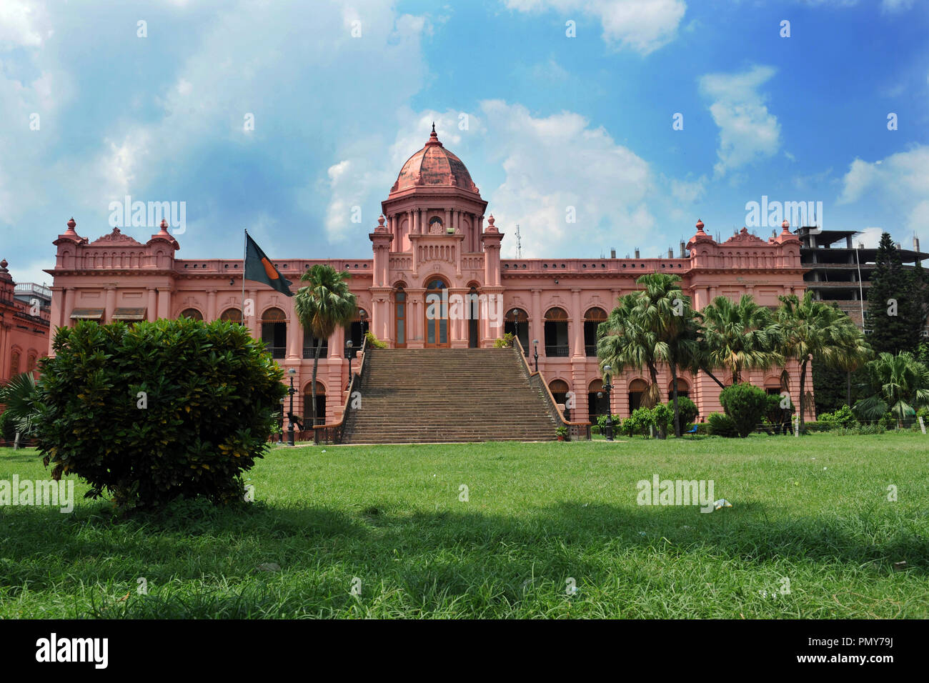 Dhaka, Bangladesh - June 05, 2015: Ahsan Manzil was the official residential palace and seat of the Nawab of Dhaka. The building is situated at Kumart Stock Photo