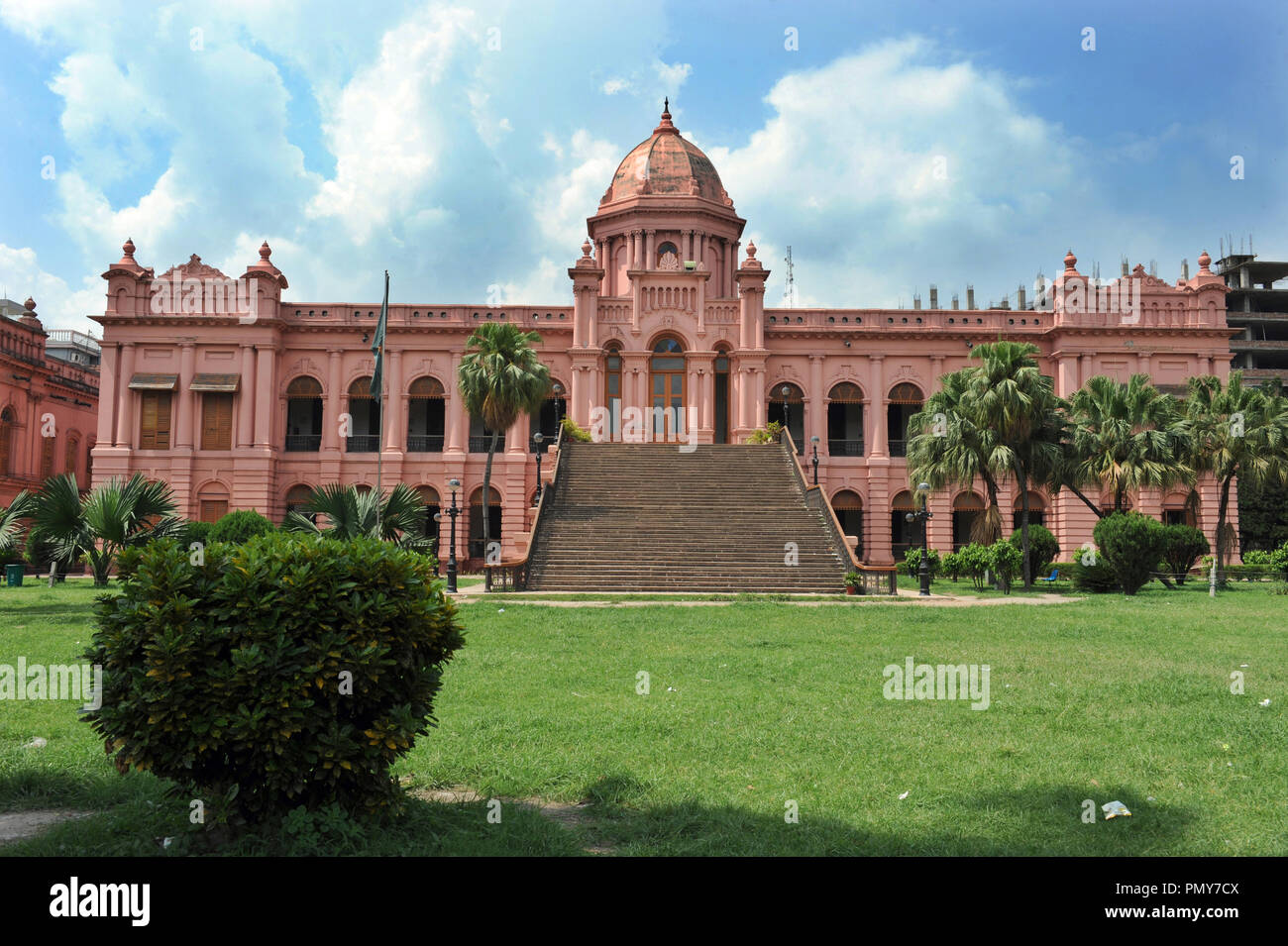 Dhaka, Bangladesh - June 05, 2015: Ahsan Manzil was the official residential palace and seat of the Nawab of Dhaka. The building is situated at Kumart Stock Photo