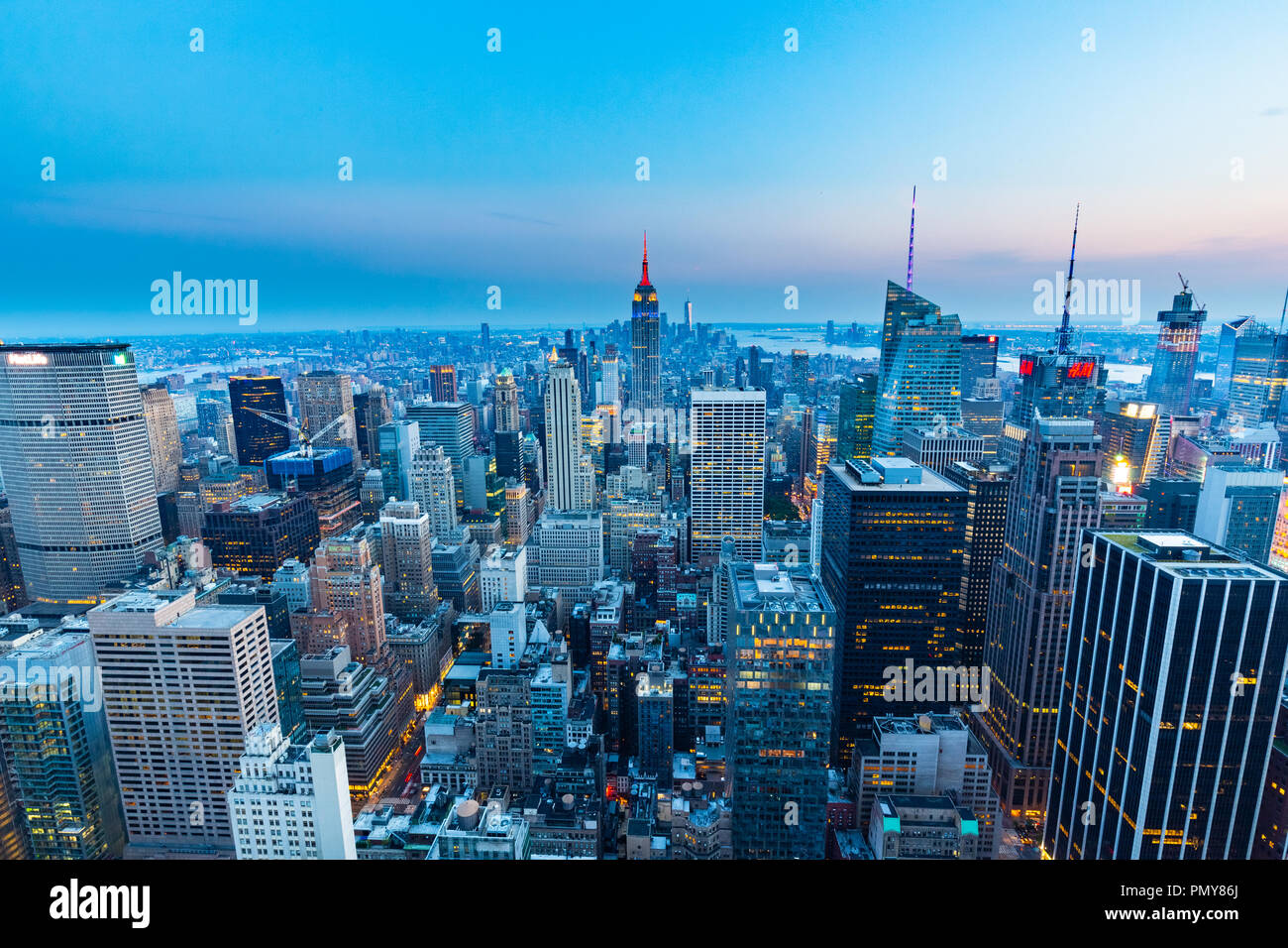 Manhattan view from Top of the Rock - Rockefeller Center - New York Stock Photo