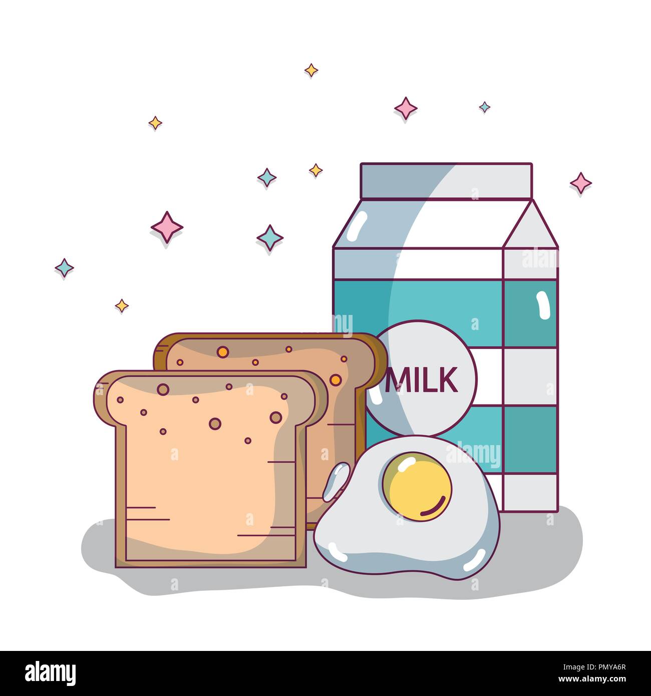 Delicious breakfast cartoons Stock Vector