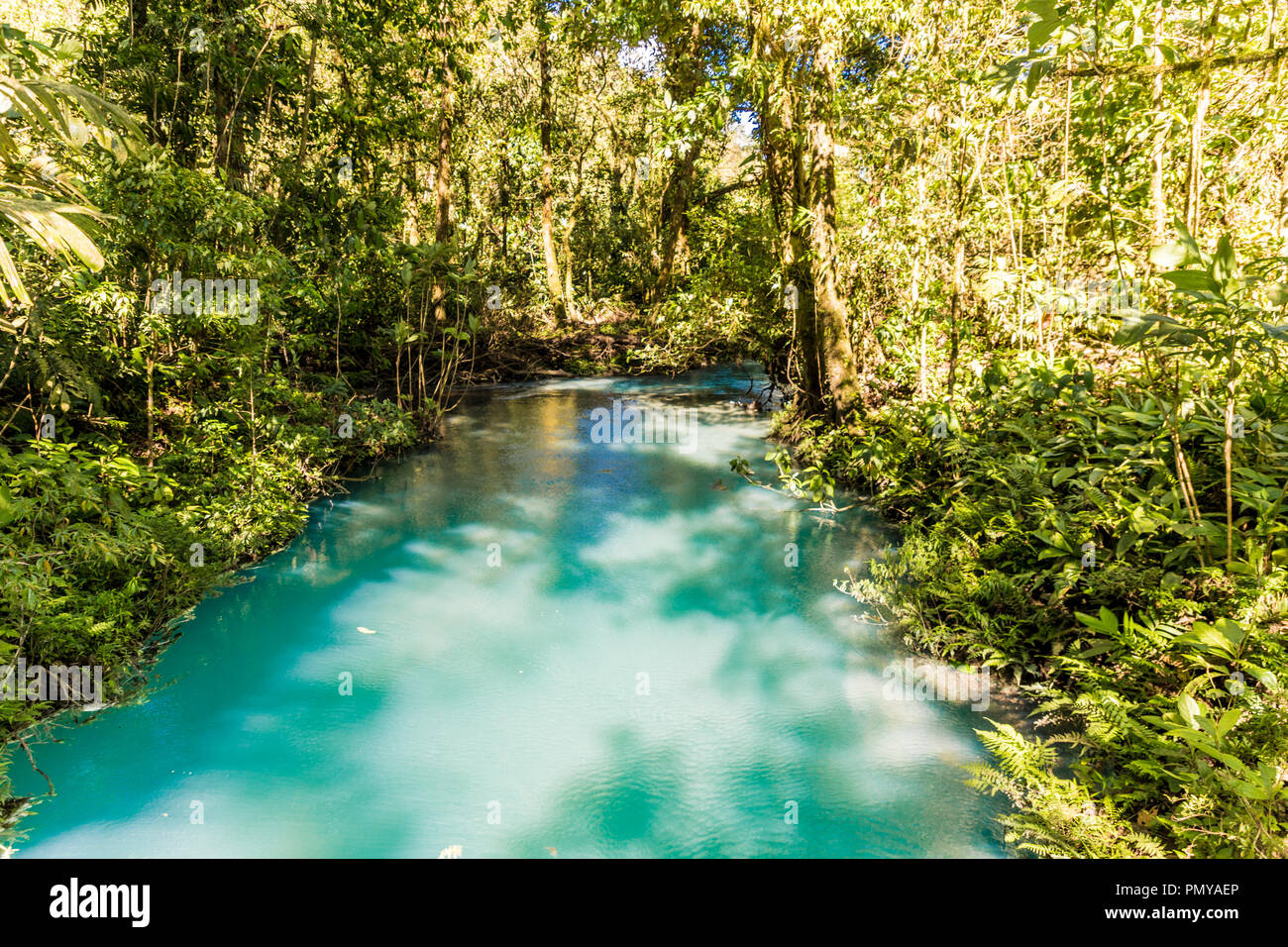 La Fortuna, Costa Rica. March 2018. A view of the luminous blue