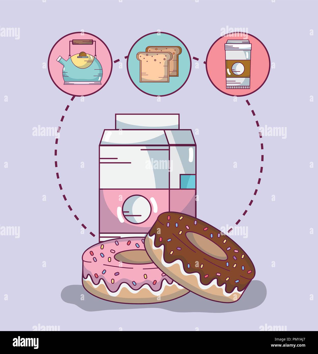 Delicious breakfast cartoons Stock Vector