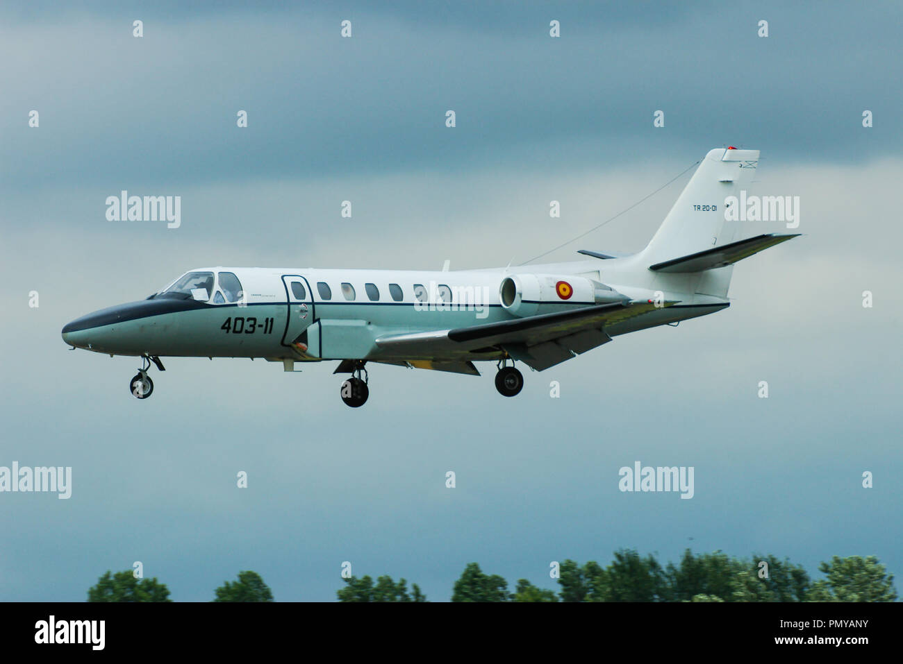 Spanish Air Force Cessna Citation V Vip Transport Jet Plane Landing Ejercito Del Aire Army Of The Air 403 11 Space For Copy Stock Photo Alamy