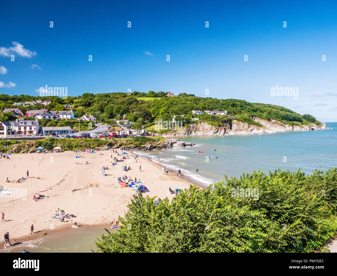 The beach at Aberporth on the Welsh coast in Ceredigion. Stock Photo