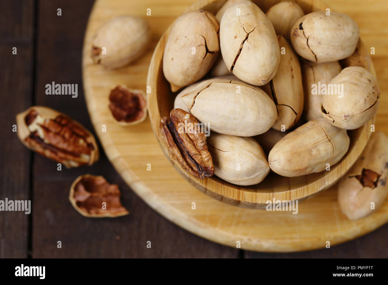 natural organic pecans inshell nuts Stock Photo Alamy