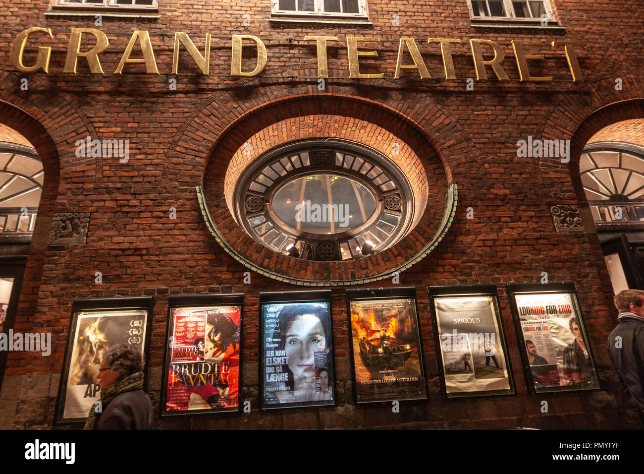 Cinema posters in the Grand Teatret, Copenhagen, Denmark Stock Photo