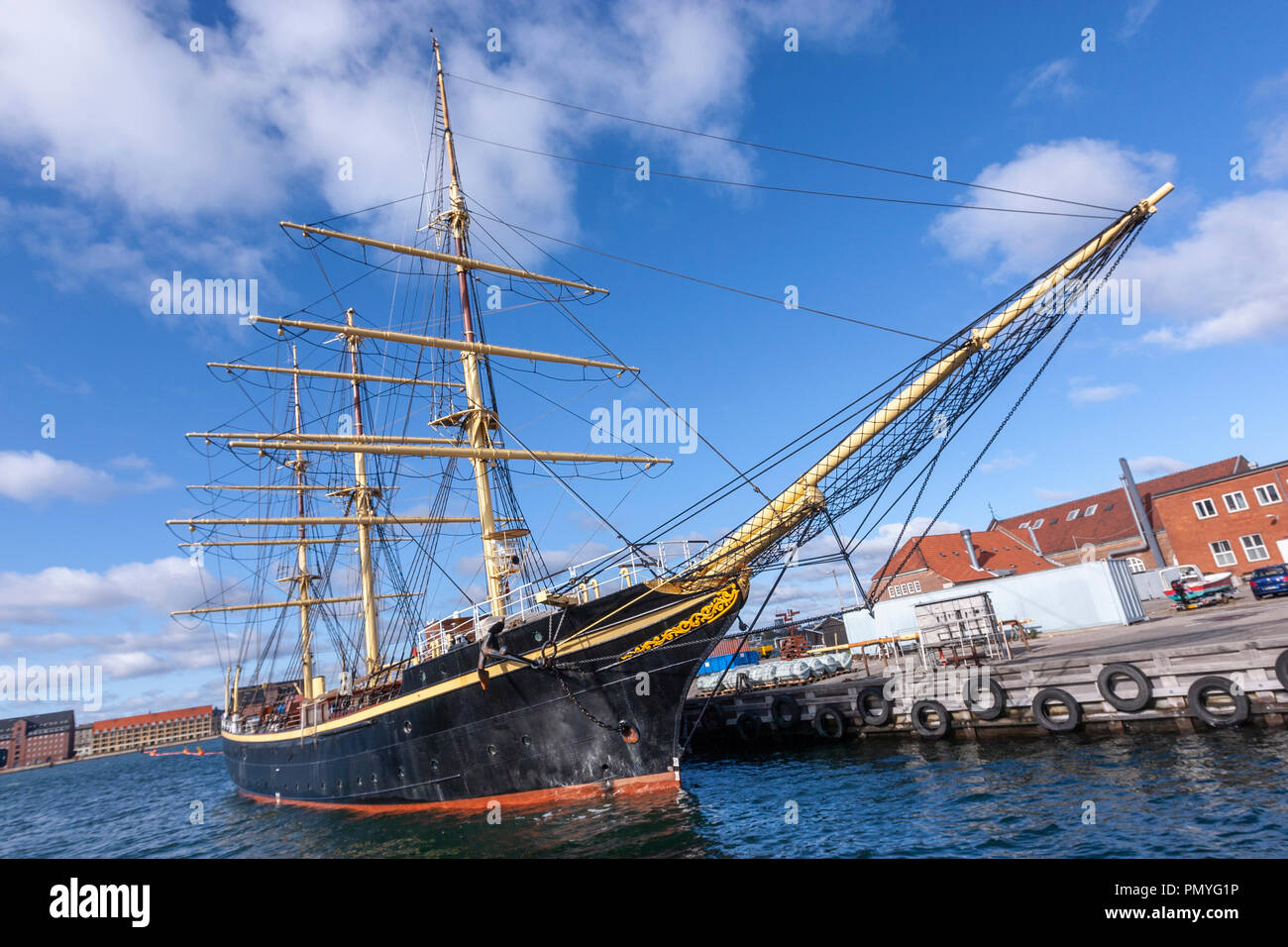 Tall Ship Georg Stage Three Masted Sailing Ship Mooring In Copenhagen Denmark Stock Photo Alamy