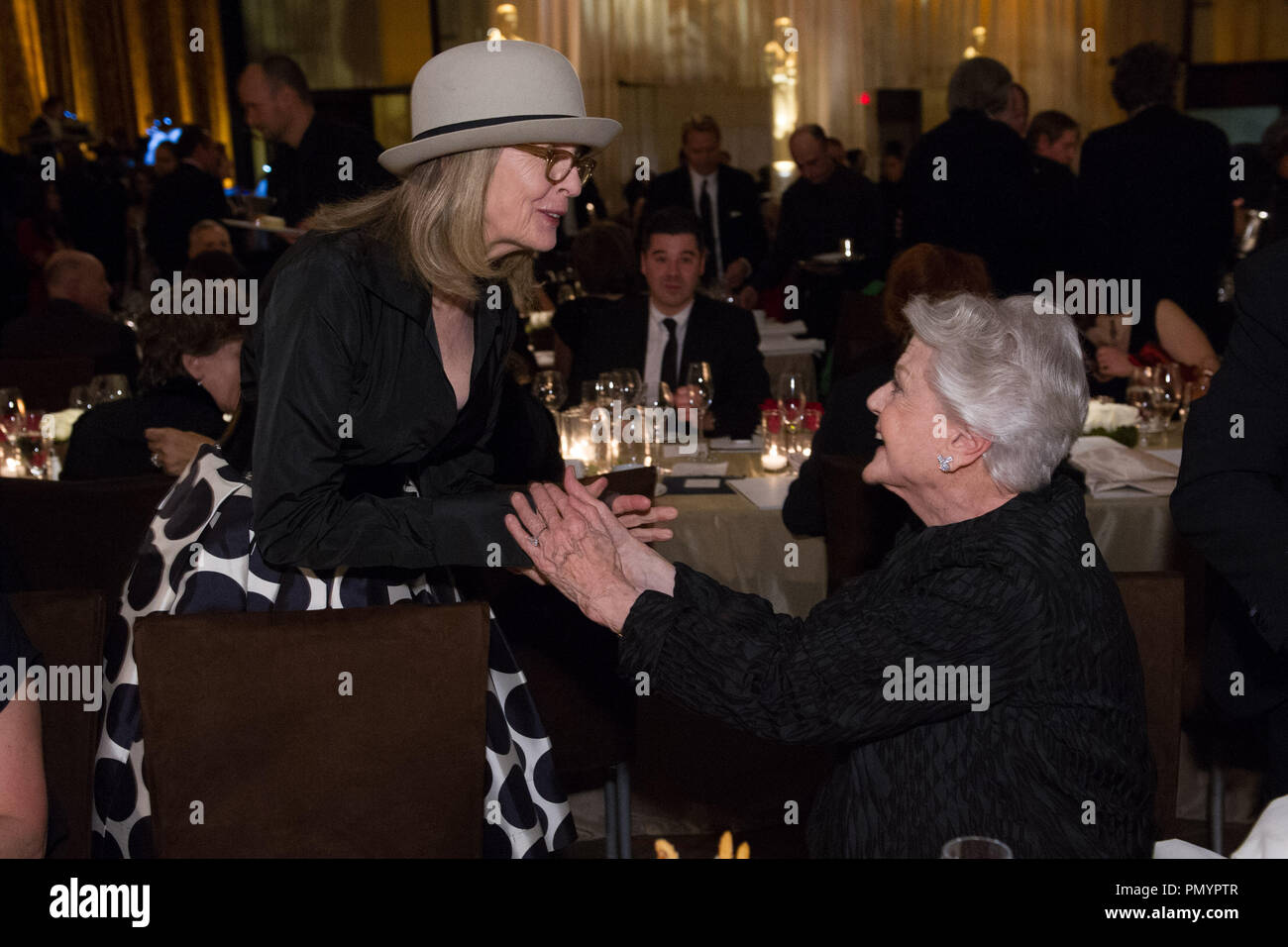 Actress Diane Keaton (left) and Honorary Award recipient Angela Lansbury attend the 5th Annual Governors Awards at The Ray Dolby Ballroom at Hollywood & Highland Center® in Hollywood, CA, on Saturday, November 16, 2013.  File Reference # 32184 010  For Editorial Use Only -  All Rights Reserved Stock Photo