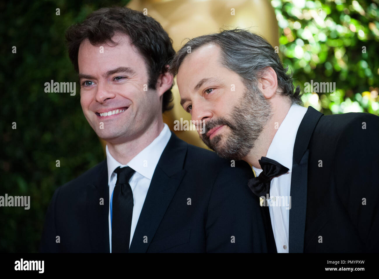 Actor Bill Hader (left) and writer-director Judd Apatow attend the 5th Annual Governors Awards at The Ray Dolby Ballroom at Hollywood & Highland Center® in Hollywood, CA, on Saturday, November 16, 2013.  File Reference # 32184 027  For Editorial Use Only -  All Rights Reserved Stock Photo