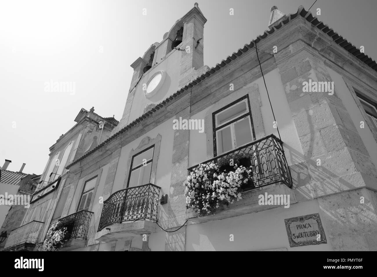 Historic Town Hall Square Cascais Portugal Stock Photo Alamy