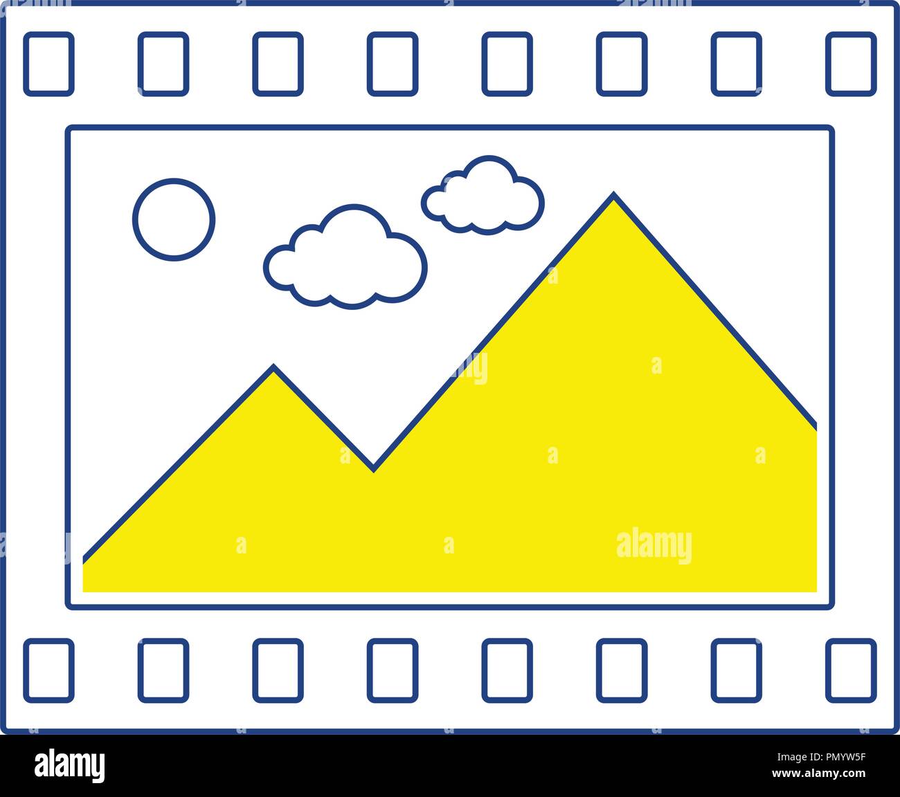 Film frame icon. Thin line design. Vector illustration Stock Vector ...