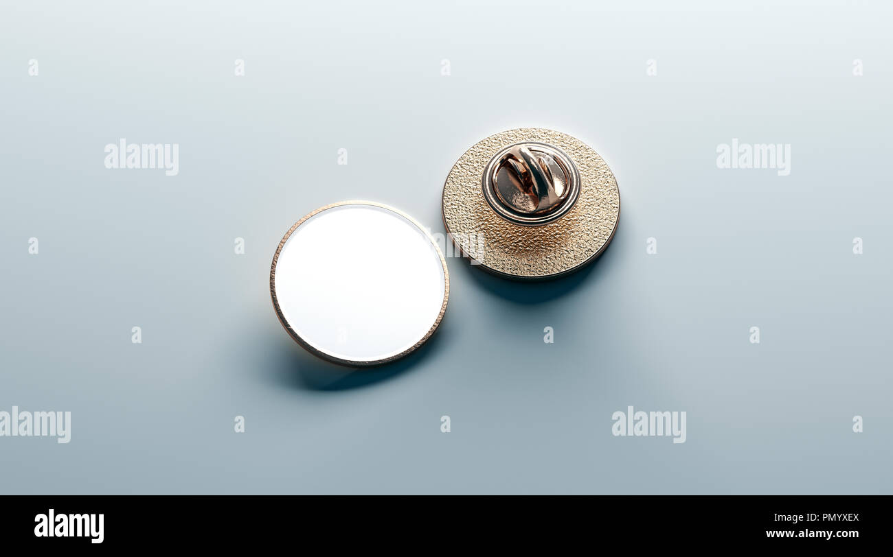 Download Blank White Round Gold Lapel Badge Mock Up Front And Back Side View 3d Rendering Empty Luxury Hard Enamel Pin Mockup Golden Clasp Pin Design Templ Stock Photo Alamy