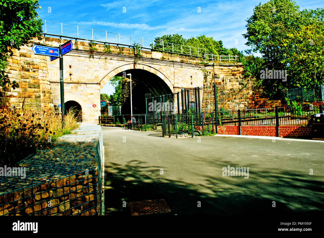 Stockton to Darlington Railway Bridge over the River Skerne, Darlington, North East England