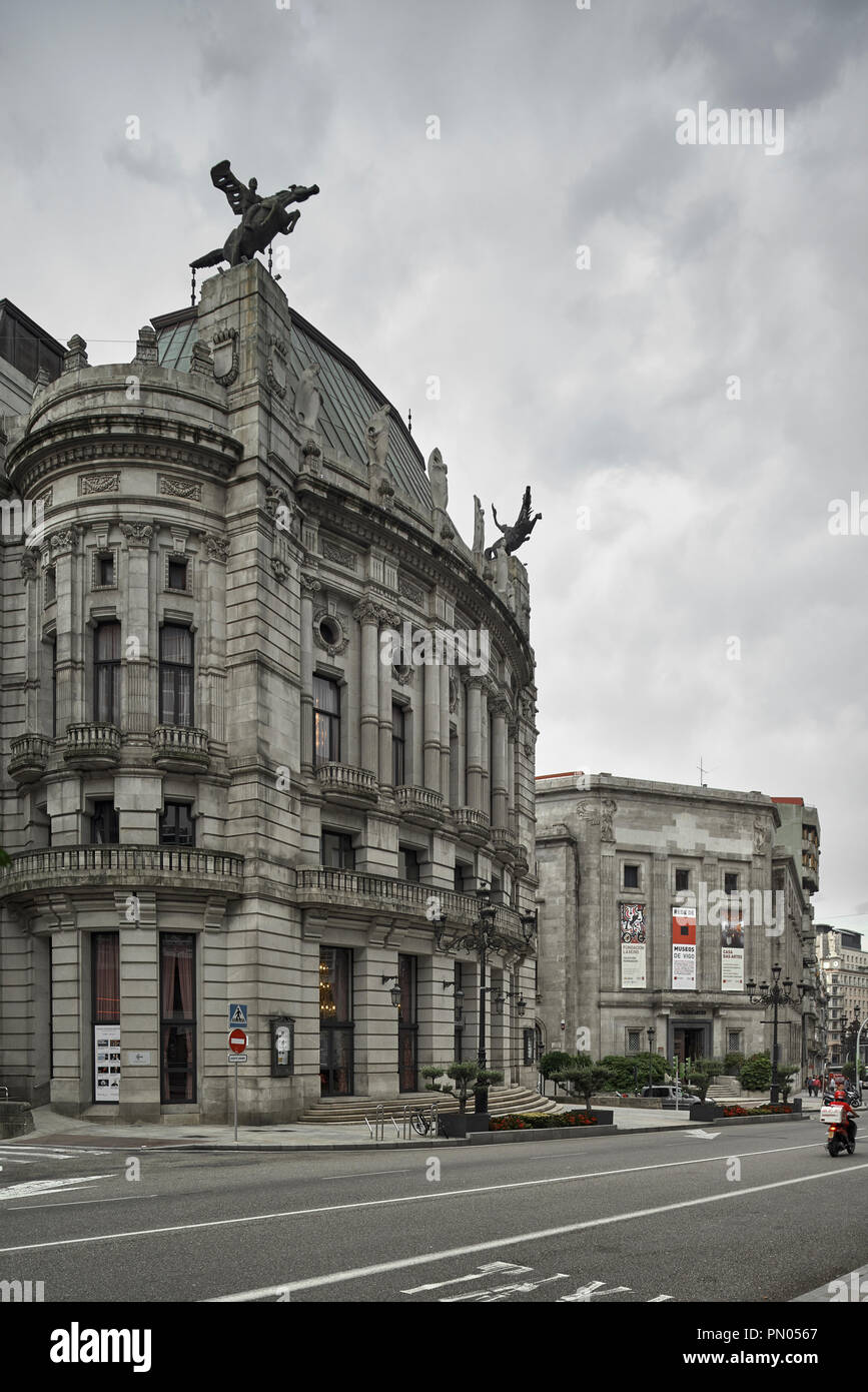 Vigo Afundación Theater Library and Casa de las Artes in the historic  center of the city of Vigo, Galicia, Spain Stock Photo - Alamy