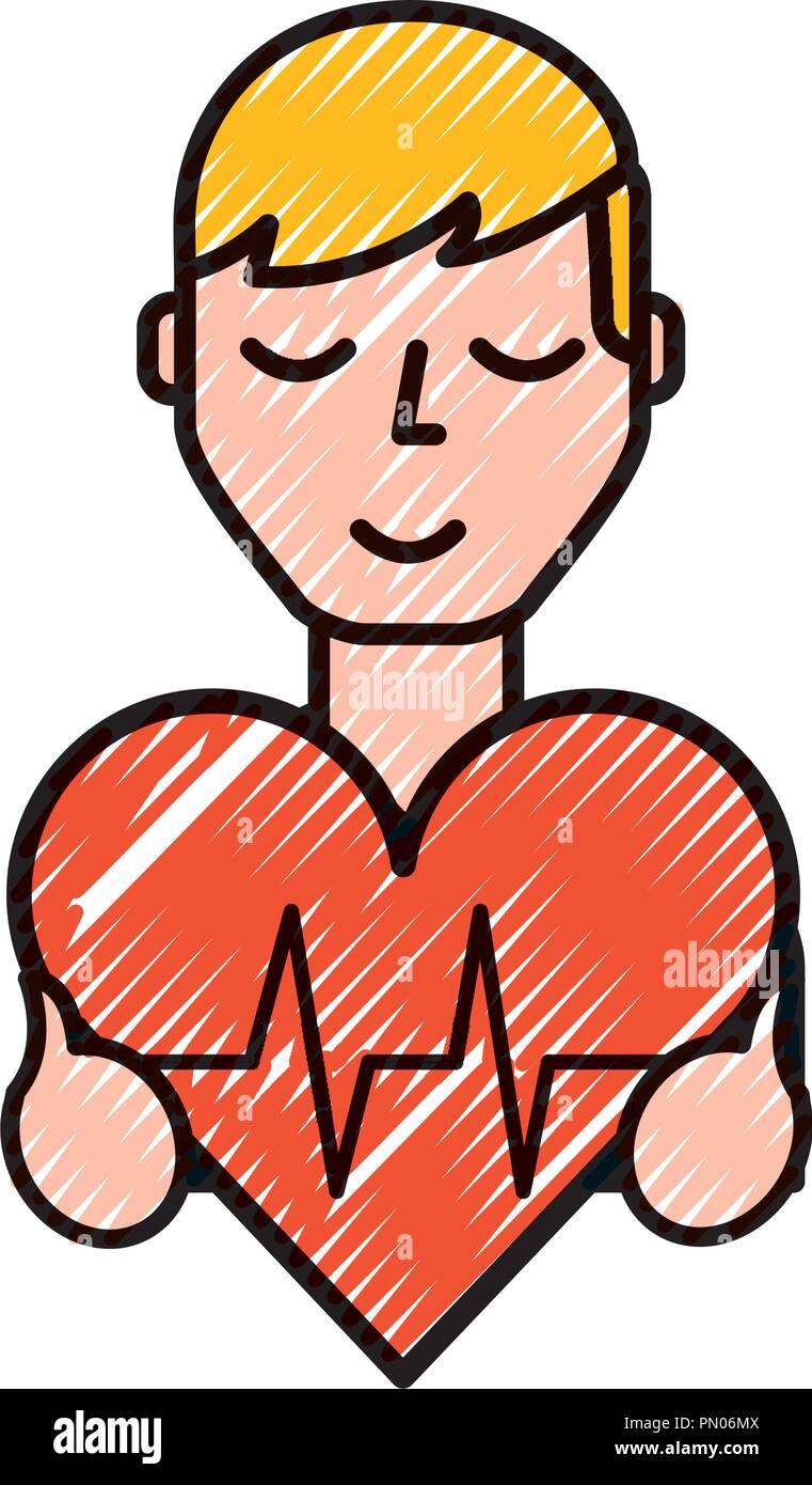 man holding heart rate medical symbol Stock Vector Image & Art - Alamy